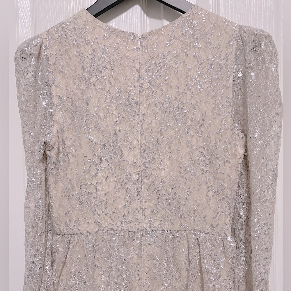 ANTONIO MELANI Silver Lace Tiered Maxi Dress - Picture 12 of 13